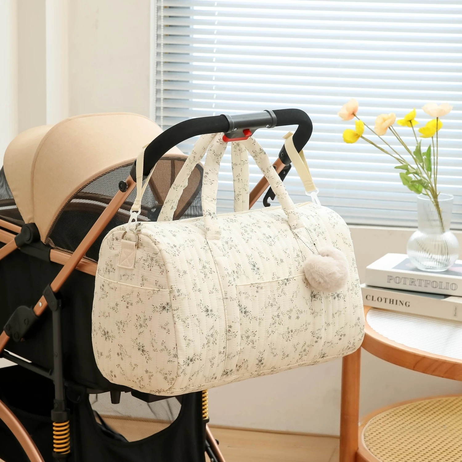 Tas Ibu Bordir Motif Bunga Kap - Baby Clothing Hamper ulasan dan harga